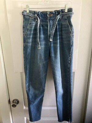 Hollister California Women’s/Mom's Jeans Size 5R W27 L27 Tie Waist Stretch Comfy-image