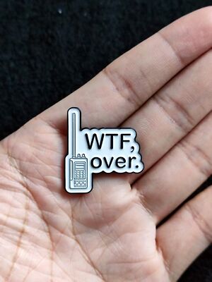 Walkie Talkie ‘WTF Over’ Enamel Pin Metal Badge-image