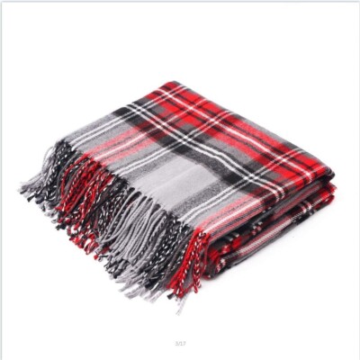 Mychipro Plaid Throw Blanket - Tassel Throw Blanket - Cozy and Warm Blanket for-image