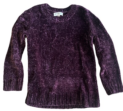 ORVIS Women’s Small Purple Sweater Chenille Soft Crew Cozy Relaxed-image