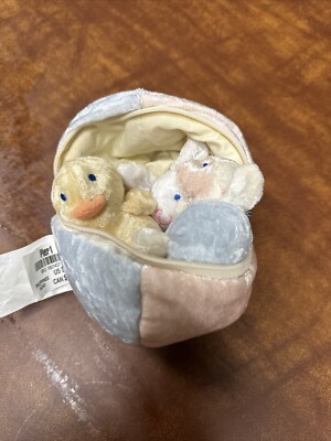 Pier 1 Imports Egg House Plush Rabbit Chick Lamb Stuffed Animal Toy-image