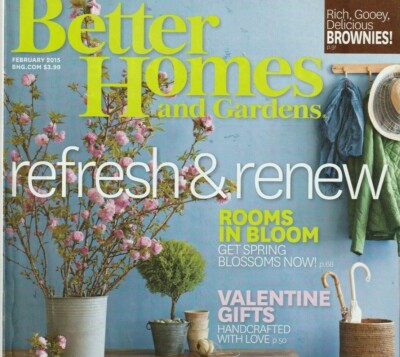 Better Homes and Gardens Magazine February 2015 Valentine Gifts Refresh Renew-image