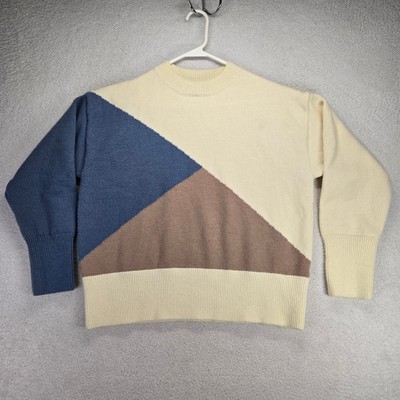 Grace + Karma Sweater Womens M ColorBlock Crewneck Casual Lounge Comfortable-image