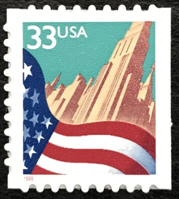1999 Scott #3279 - 33¢ - FLAG OVER CITY - Single Mint NH-image