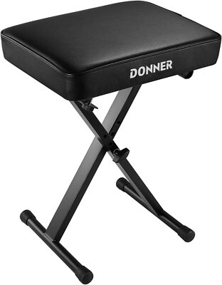 🎹 Donner Foldable Piano Bench 2.4 in Thickness Pad Collapsible Non-Skid Design-image