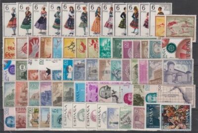 SPAIN - ESPAÑA - YEAR 1967 COMPLETE YEAR SET WITH ALL STAMPS AND COSTUMES MNH-image