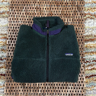 VTG Patagonia Retro X Deep Pile Fleece Full Zip Jacket Forest Green Men's Large-image