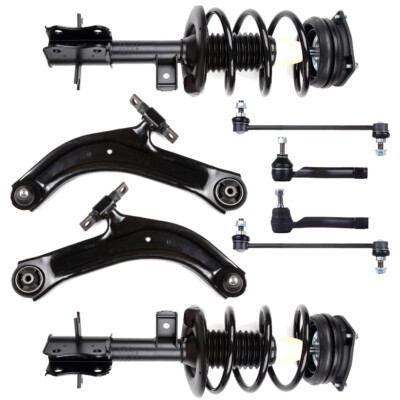 Fits 2007-2012 Nissan Sentra Front Complete Struts & Control Arms & Tie Rods Kit-image