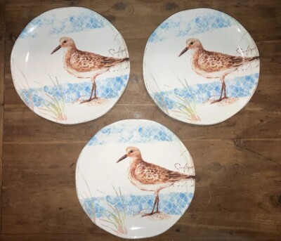 Pier 1 Set of 3 Sandpiper Salad/Side Plates 8”-image