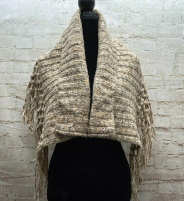 Dorothy Perkins Brown Textured Heavy Knit Scarf Wrap-image
