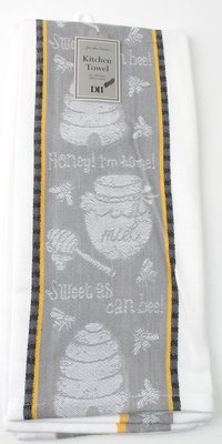 Kitchen Towel Design Imports Grey Sweet As Can Bee Dish Cotton 18 x 28