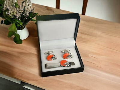 Cleveland Browns Cufflinks, Tie Clip, Or Complete Set-image