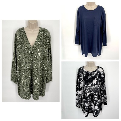 Jenni NWT Women's 3 Pack Bundle Sleep Shirts Size L Black, Green, Navy Blue-image