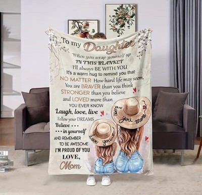 To My Daughter From Mom Warm Cozy Soft Throw Blanket-image