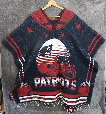 NFL New England Patriots Woven Poncho All Over Print AOP Cozy Comfort Throw-image