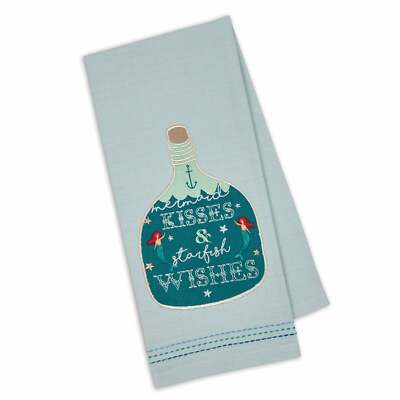 Design Imports 750121 Mermaid Kisses Embellished Dishtowel-image