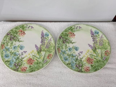 PIER 1 IMPORTS   --  BOTANICAL GARDEN  --   SALAD PLATES   (2)-image