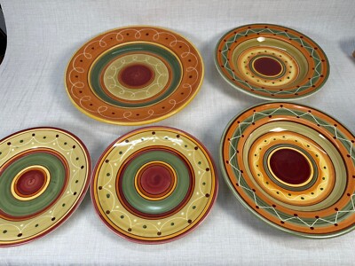 Pier 1 Etrusco Made In Italy Mixed Lot (5) Salad Bowl Plate-image