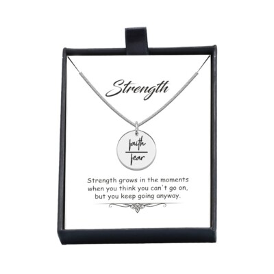 Valentine Day Gift 925 Sterling Silver Faith Over Fear Necklace for Women Teen-image