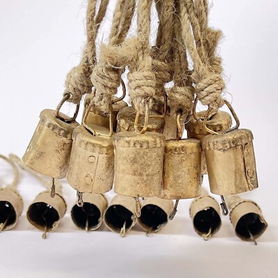 Mini Gold Rustic, Wind ChimeVintage Style Christmas Bell (20 Mix Bell with Rope)-image