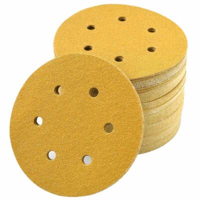 50/100PCS 6 inch Hook Loop Sanding Discs 80 120 180 Grit 6-Hole Sander Sandpaper-image