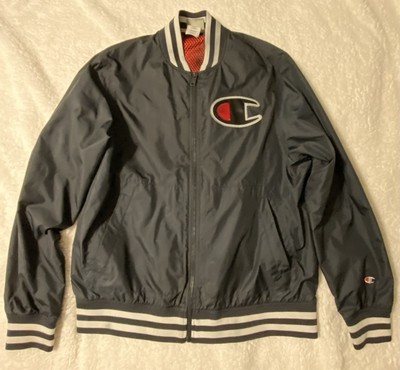 Vntg Champion Heavy Stitched Windbreaker Jacket Mens L Black Y2K Adventure-image