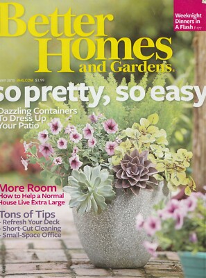 Better Homes and Gardens Magazine May 2010 Container Gardens Small Space Office-image