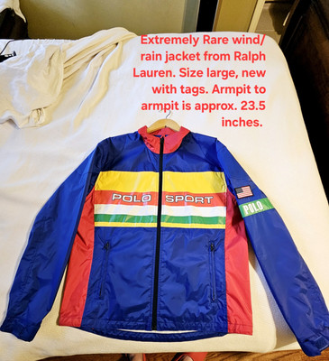 Ralph Lauren Polo Sailing Yacht Rain/Wind Coat/Jacket Very Rare Blue/Red/Yellow-image