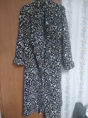 Covington Robe Women's Leopard Print Sz M Animal Print Boho Cozy Grannycore -image