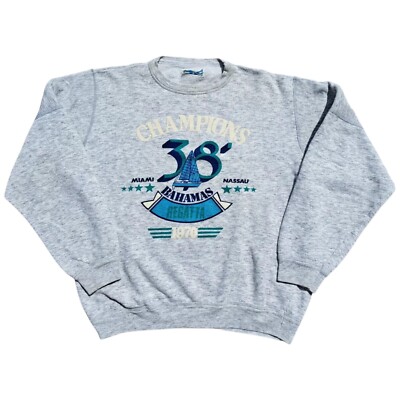 Wind Sport Vintage Hoodie Year 1994 38° Regatta Miami Nassau Motorboats Size L-image