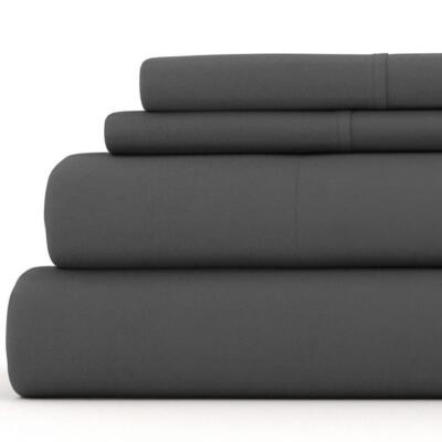 Becky Cameron Sheet Set Twin Hypoallergenic Flannel Soft Cotton Gray(4-Piece)-image