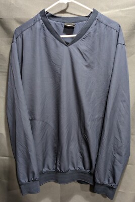 Nike Golf Navy Pullover V-Neck Wind Breaker Sweater Men Size Large Vintage 2000s-image