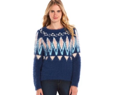 LC Lauren Conrad soft, cozy and feminine fair isle pattern eyelash sweater NWT-image