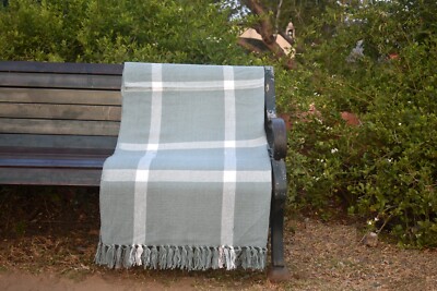 Hand Woven Cotton Blanket Throw Home Decor Sofa Washable Throw's 130x195 Cm-image