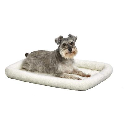 30 Inch White Fleece Dog Bed for Medium Crate 26 to 40 Pounds Cozy Comfort-image