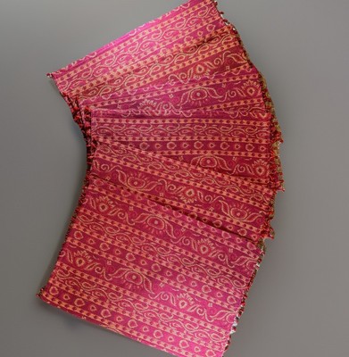 PIER 1 Placemats Set of 6 Red YUMA Geo Print Textured Cotton Tapestry Beaded NEW-image