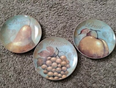 Pier 1 Imports - Three 8 1/2 Inch Salad/Dessert/Fruit Plates - For Use Or Decor-image
