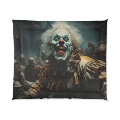 King Size Comforter Haunted House Clown Scary Horror Halloween Insane Metal Band-image