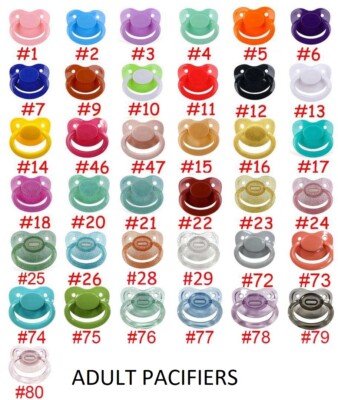 ADULT PACIFIER, SILICONE, SIZE 6, ADULT OVER SIZED GUARD,  MULTI COLORS,  NEW-image