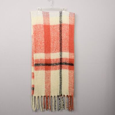 LC Lauren Conrad Pink Plaid Fringe Scarf Winter Soft Cozy Blanket Wrap Chunky-image
