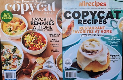 Copycat Recipes-Better Homes & Gardens  & Allrecipes Magazine Set Of 2-BRAND NEW-image