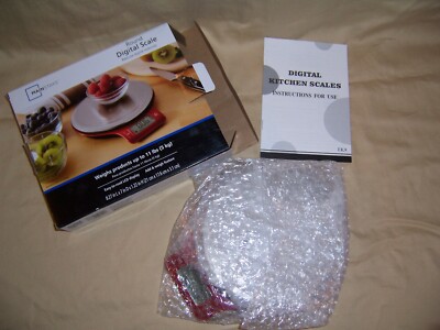 Round Digital Kitchen Scale, Food Scale, Stainless Steel Platform, LCD Display-image