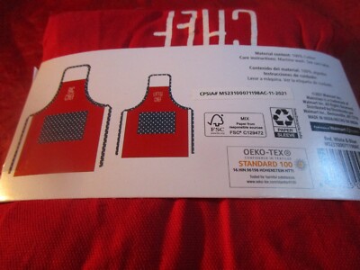 Mainstays Parent & Me Apron Set Adult Child Red White Blue Big Chef Little Chef-image