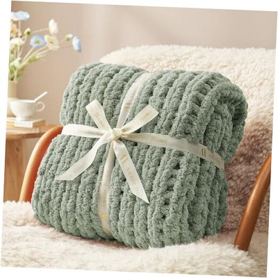 Amélie Home Soft Chunky Knit Throw Blanket, Thick Chenille Yarn Cozy Knit -image