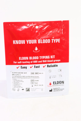 Eldoncard Blood Type Test (Complete Kit) air sealed envelope, safety lancet-image