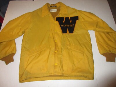 Vintage 70s UWM Wisconsin Milwaukee West Wind Letter Jacket Medium **RARE**-image