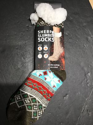 NWT Heat Trendz Sherpa Slumber Socks - One Size Fits All Unisex /multi Color-image