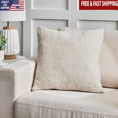 Cozy Knit Decorative Pillow 20x20 in Soft Chenille Fabric Indoor Comfort Support-image