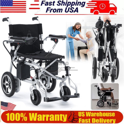 Foldable Electric Wheelchairs Adult or Senior 360° Joystick and Powerful Motor-image