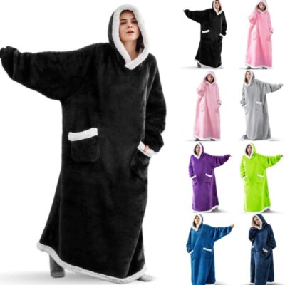 Super Long cotton Blanket with Sleeves Winter Hoodies Sweatshirt unisex Pullover-image
